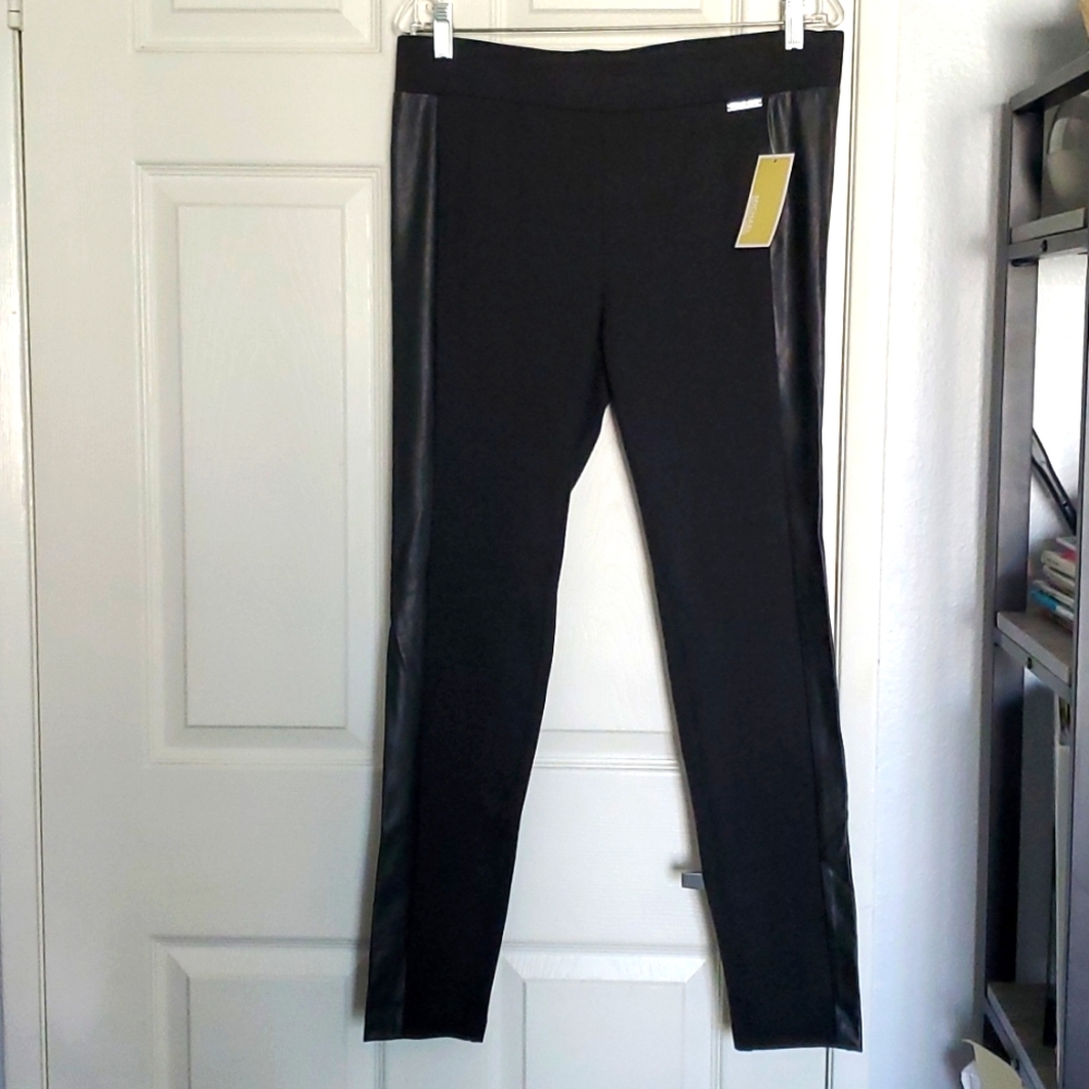 Michael Kors Black Leather Trim Pants